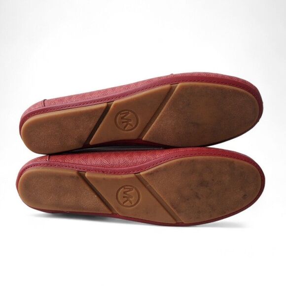 Michael Kors Juliette MK Logo Slip-on Moccasins Burgundy Red ME22E Women's 8M - Picture 8 of 11